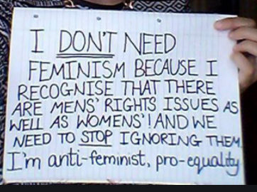 anti-feminism text claiming 'pro-equality'