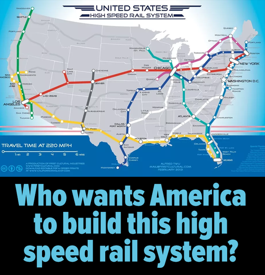 high speed rail map USA
